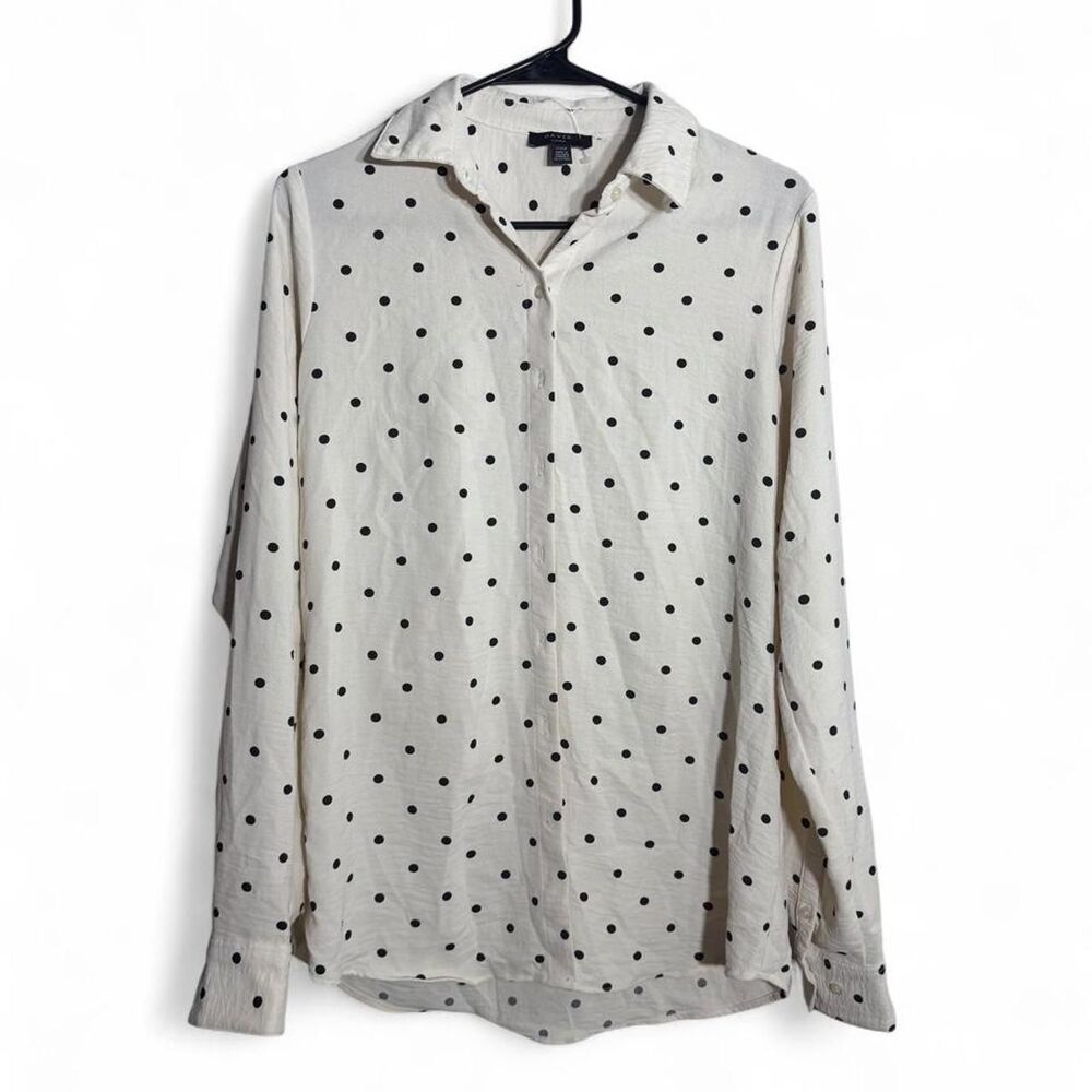 Haver London Preppy White and black polka dot Blouse Oversized XS